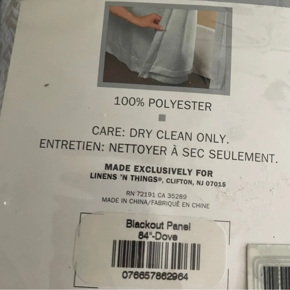 Set of 2 Gray blackout lined curtains 50 X 84